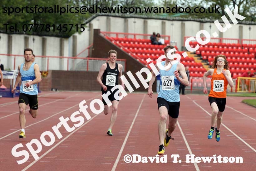 Mens under-20s 400 metres, North Eastern Track and Field Champs, Gateshead Stadium. Photo: David T. Hewitson/Sports for All Pics